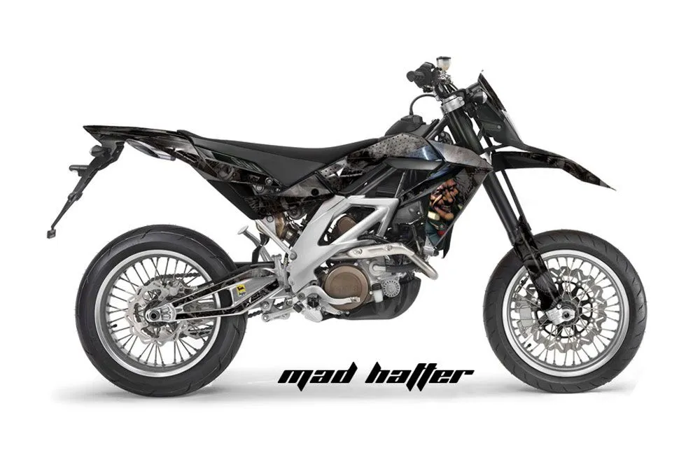 Aprilia SXV 4.5 / 5.5 Dirt Bike Graphic Kit - 2006-2015 Mad Hatter Black