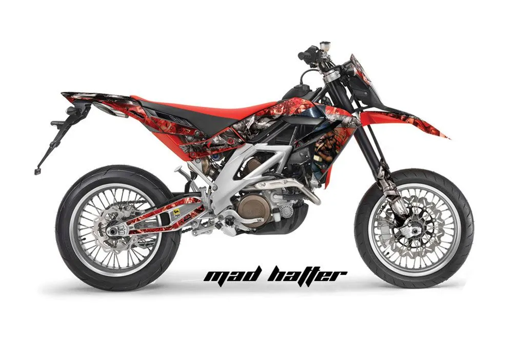 Aprilia SXV 4.5 / 5.5 Dirt Bike Graphic Kit - 2006-2015 Mad Hatter Red
