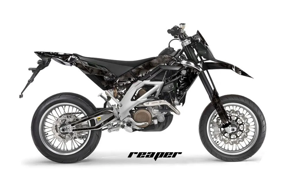 Aprilia SXV 4.5 / 5.5 Dirt Bike Graphic Kit - 2006-2015 Reaper Black