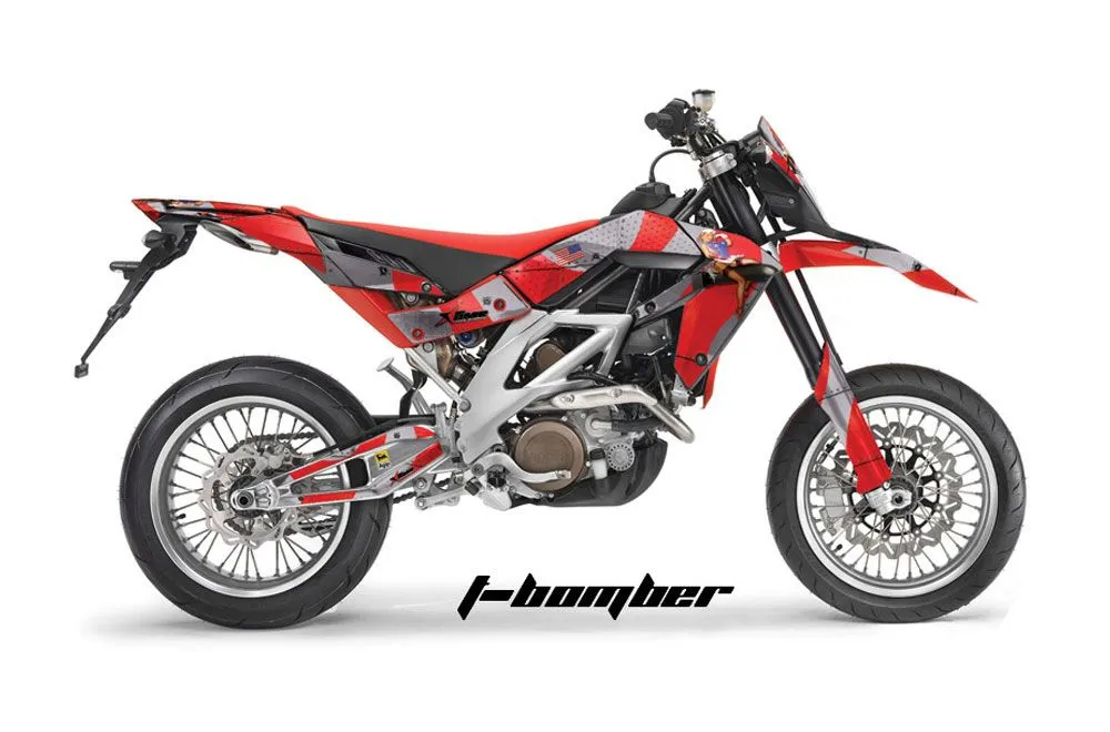 Aprilia SXV 4.5 / 5.5 Dirt Bike Graphic Kit - 2006-2015 T Bomber Red