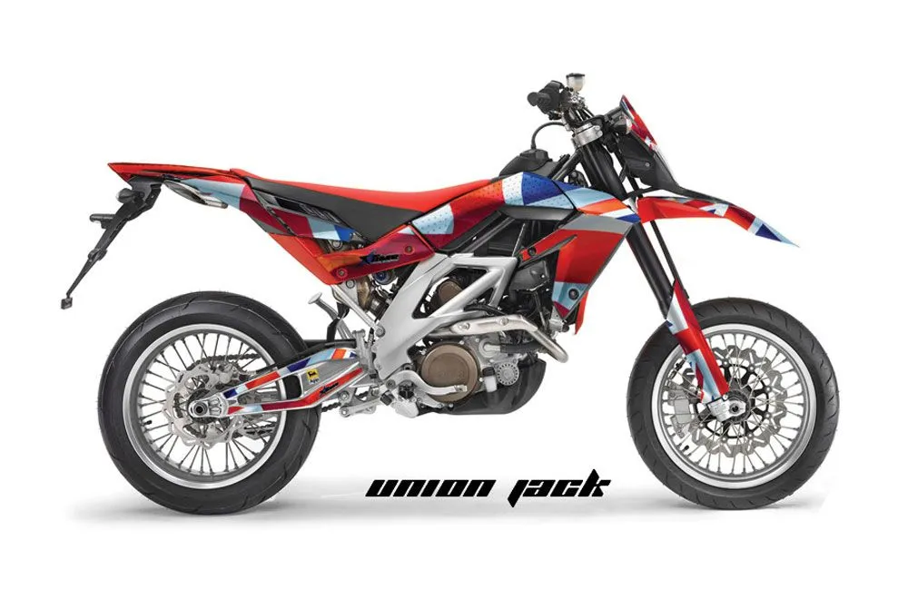 Aprilia SXV 4.5 / 5.5 Dirt Bike Graphic Kit - 2006-2015 Union Jack Red