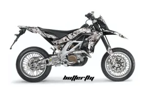 Aprilia SXV 4.5 / 5.5 Dirt Bike Graphic Kit - 2006-2015 Butterfly White
