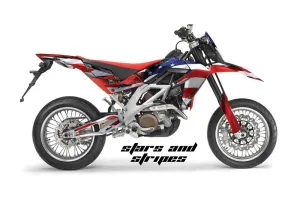 Aprilia SXV 4.5 / 5.5 Dirt Bike Graphic Kit - 2006-2015 Stars and Stripes Red White & Blue