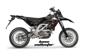 Aprilia SXV 4.5 / 5.5 Dirt Bike Graphic Kit - 2006-2015 Bone Collector Black