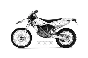 BMW G450x Dirt Bike Graphic Kit - 2010-2011 Silver Star - Reloaded White