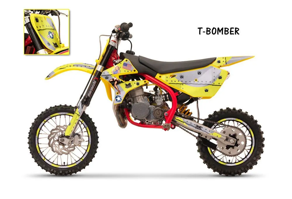 Cobra CX 50 Jr Dirt Bike Graphic Kit - 2003-2011 Toxicity Yellow