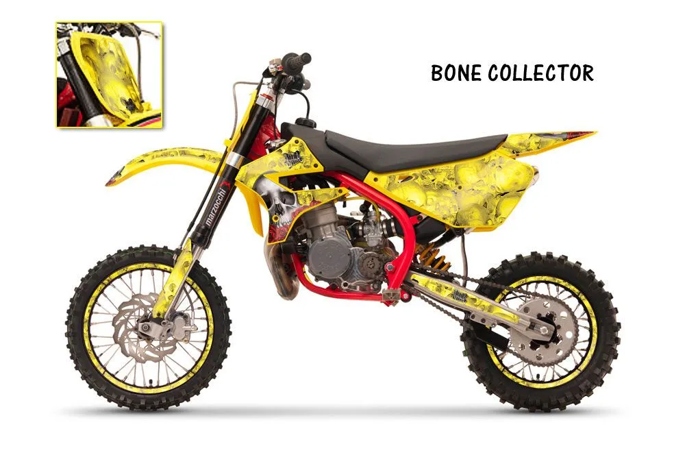 Cobra CX 50 Sr King Dirt Bike Graphic Kit - 2002-2011 Bone Collector Yellow