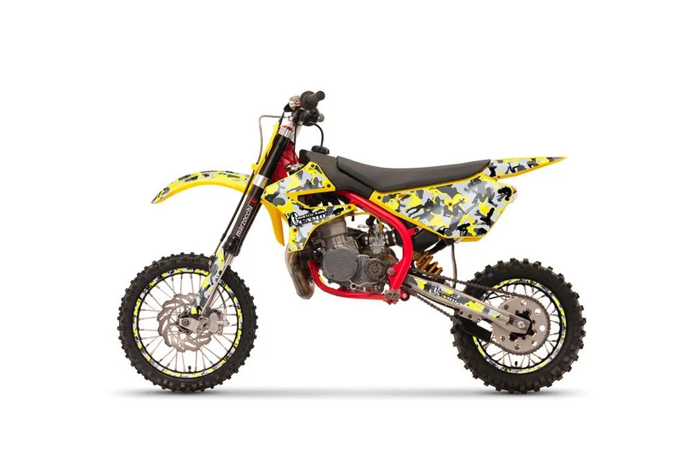 Cobra CX 50 Sr King Dirt Bike Graphic Kit - 2002-2011 Vegas Baller Yellow