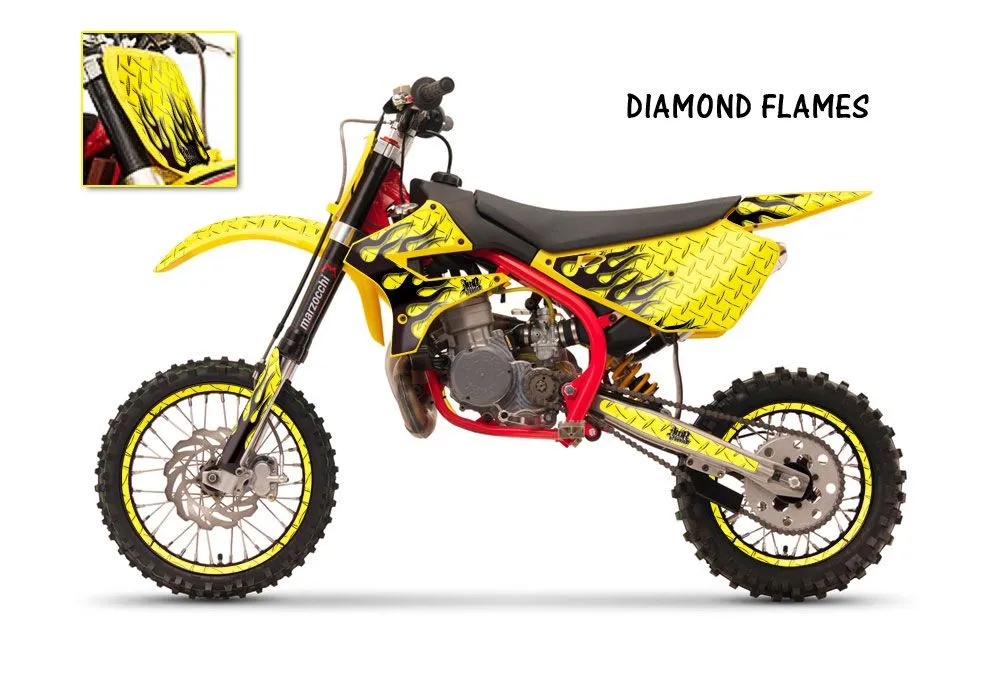 Cobra CX 65 Dirt Bike Graphic Kit - 2007-2011 Mad Hatter Yellow