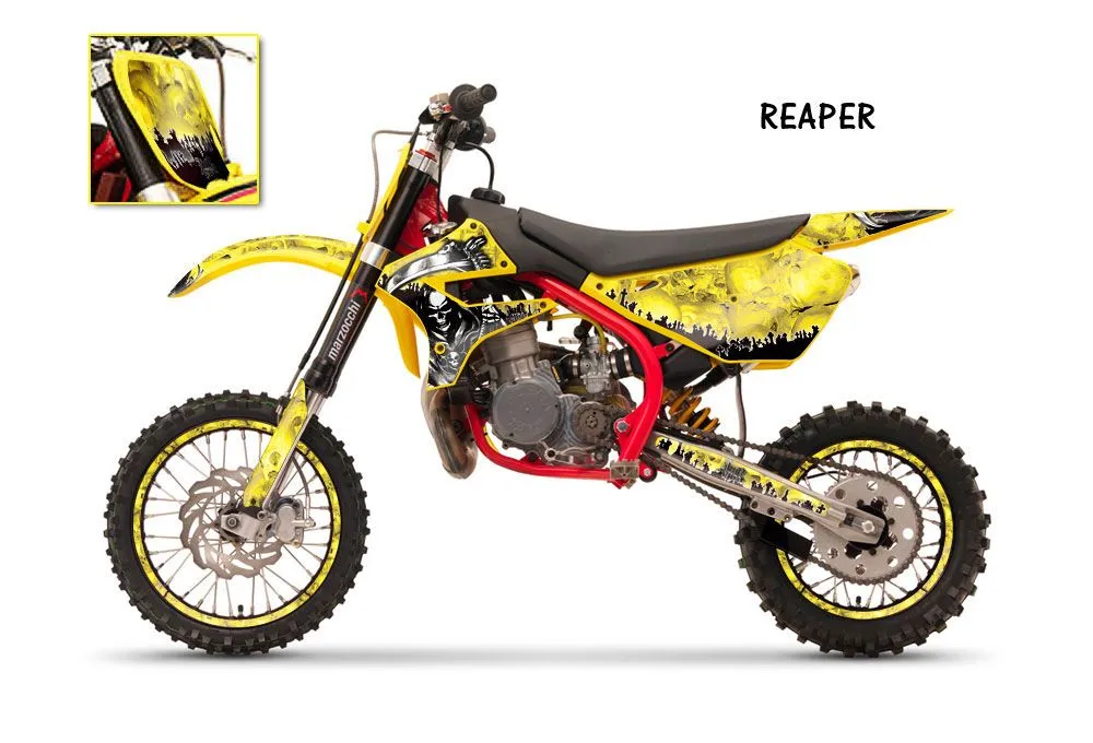 Cobra CX 65 Dirt Bike Graphic Kit - 2007-2011 Silver Star - Reloaded Yellow