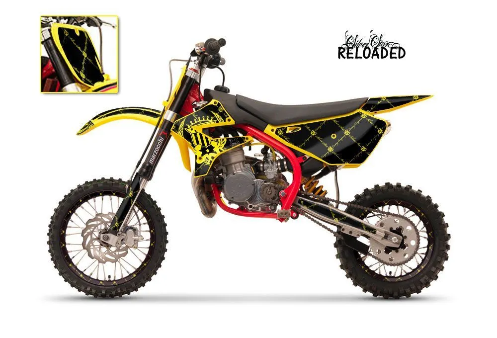 Cobra CX 65 Dirt Bike Graphic Kit - 2007-2011 Silver Star - Silverhaze Yellow