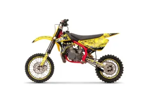 Cobra CX 50 Jr Dirt Bike Graphic Kit - 2003-2011 Silver Star - Reloaded Yellow