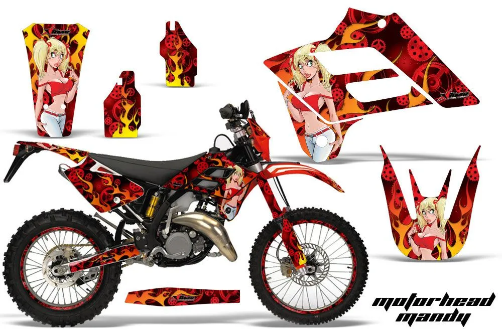 Gas Gas EC 250 Dirt Bike Graphic Kit - 2006-2008 Motorhead Mandy Red