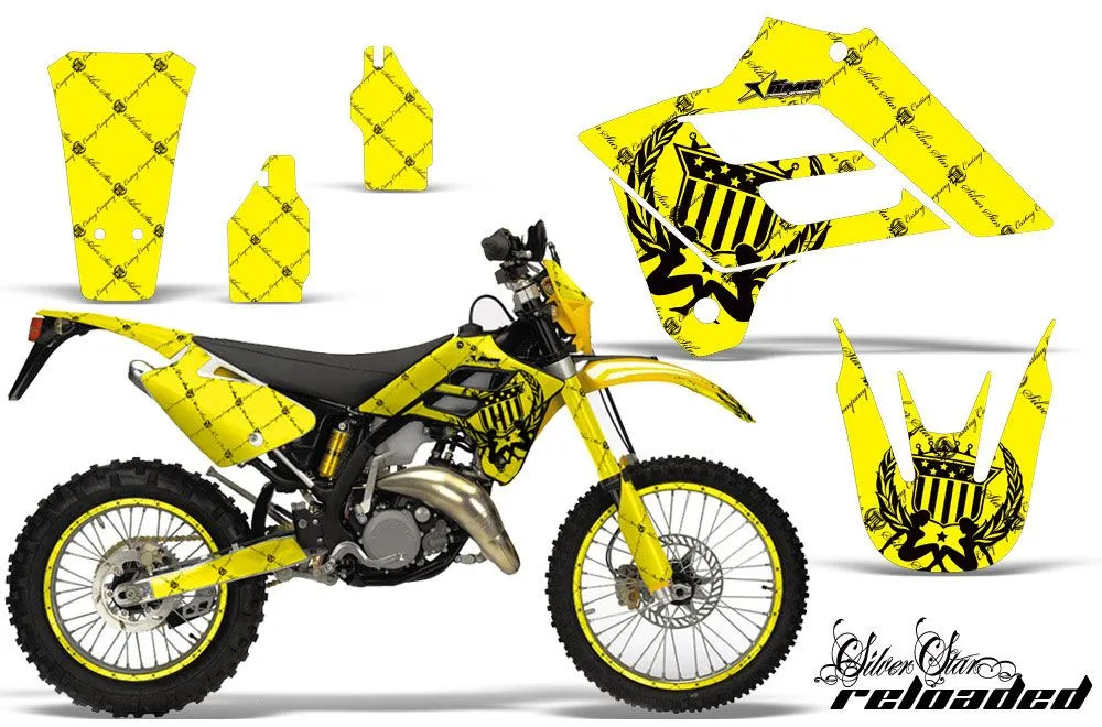 Gas Gas EC 250 Dirt Bike Graphic Kit - 2006-2008 Silver Star - Reloaded Yellow