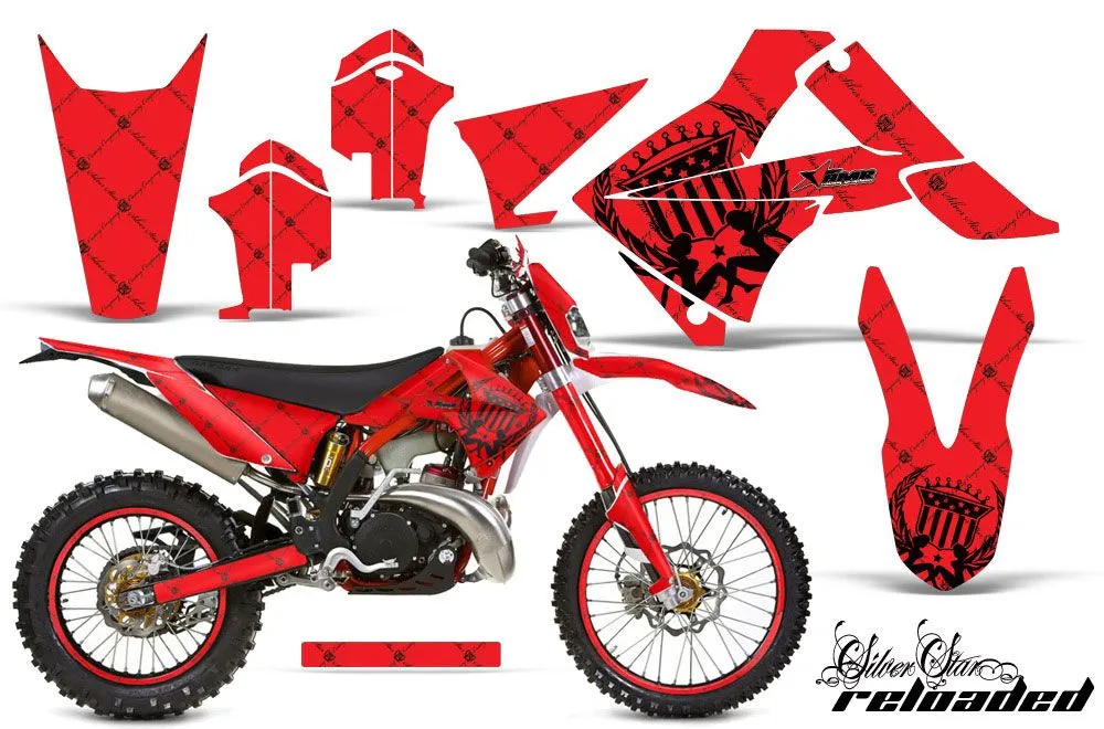 Gas Gas EC 250 Dirt Bike Graphic Kit - 2011-2012 Silver Star - Reloaded Red