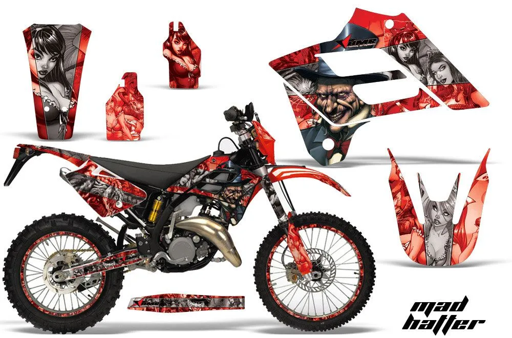 Gas Gas EC 300 Dirt Bike Graphic Kit - 2006-2008 Mad Hatter Red