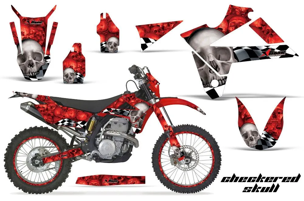 Gas Gas EC 300 Dirt Bike Graphic Kit - 2009-2010 Checkered Skull Red