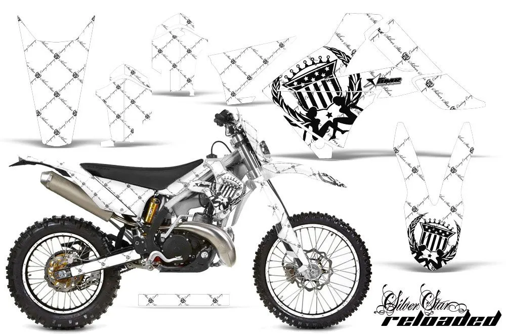 Gas Gas EC 300 Dirt Bike Graphic Kit - 2011-2012 Silver Star - Reloaded White