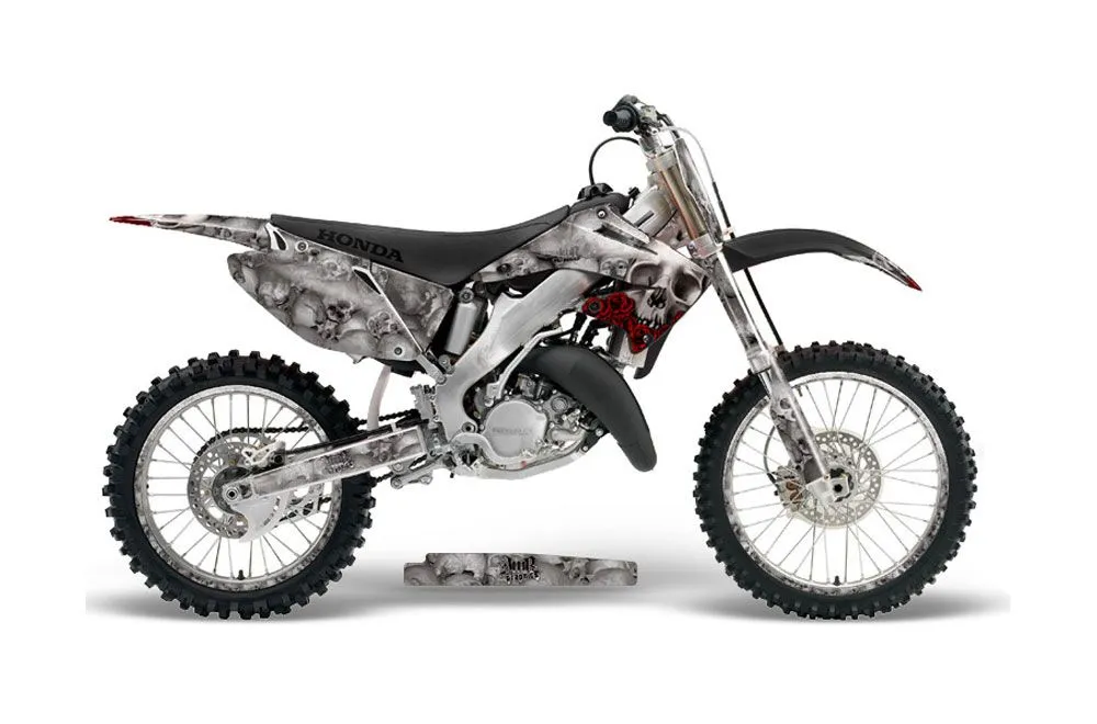 Honda CR125 Dirt Bike Graphic Kit - 1995-2015 Bone Collector Silver