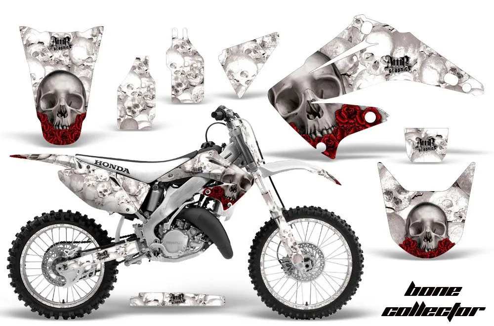 Honda CR125 Dirt Bike Graphic Kit - 1995-2015 Bone Collector White