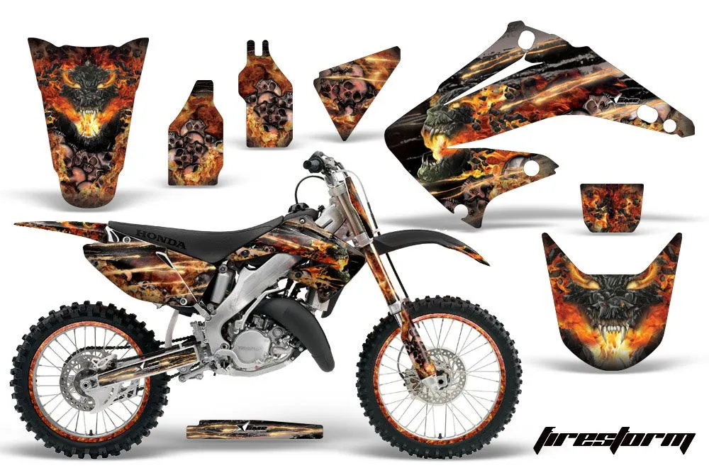 Honda CR125 Dirt Bike Graphic Kit - 1995-2015 Firestorm Black