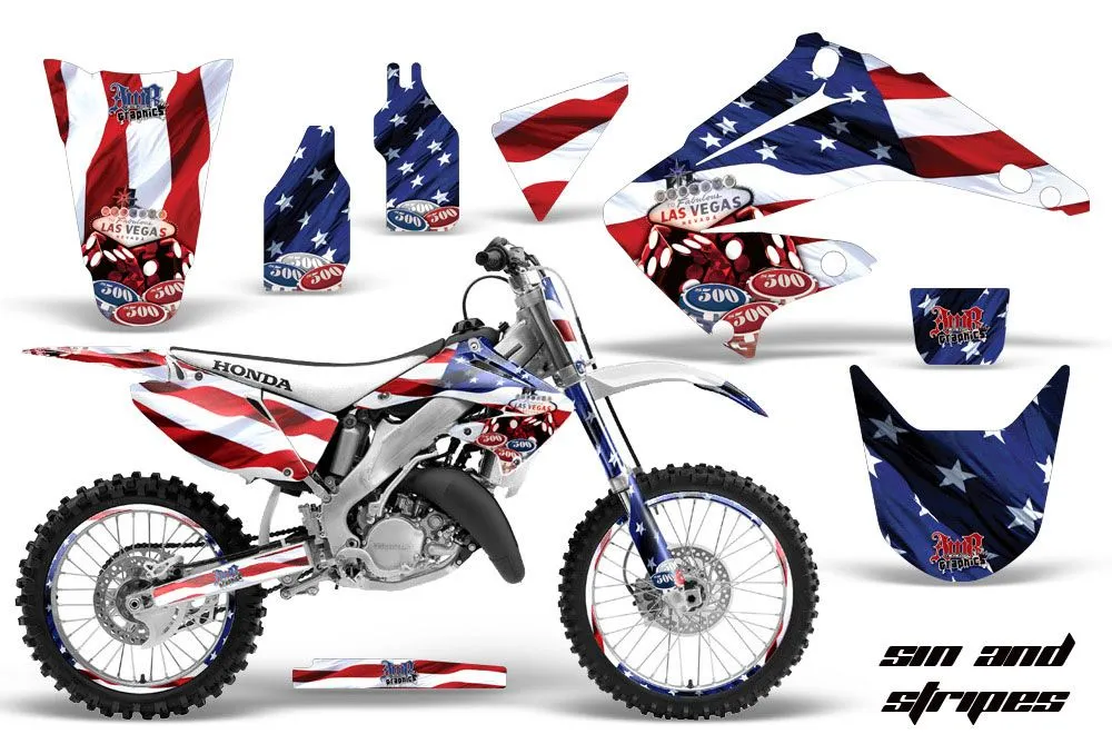Honda CR125 Dirt Bike Graphic Kit - 1995-2015 Sin and Stripes