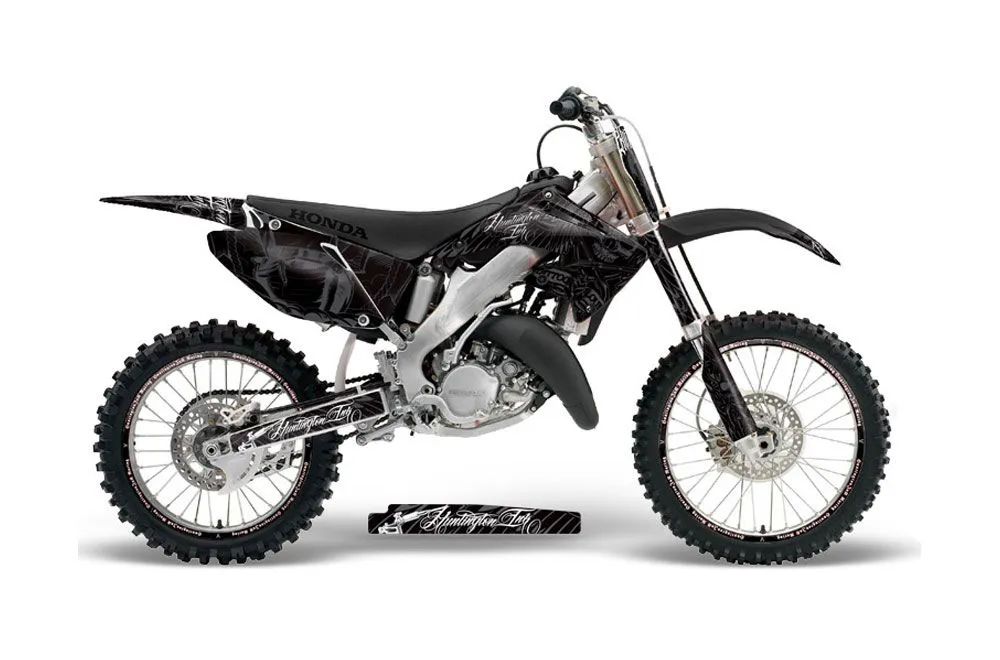 Honda CR125 Dirt Bike Graphic Kit - 1995-2015 Skulls and Hammers Silver
