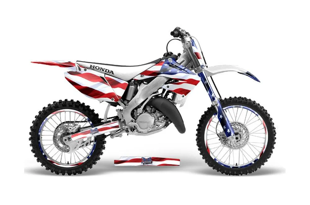 Honda CR125 Dirt Bike Graphic Kit - 1995-2015 Stars and Stripes Red White & Blue