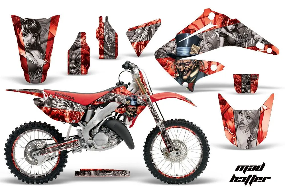 Honda CR250 Dirt Bike Graphic Kit - 1995-2015 Mad Hatter Red