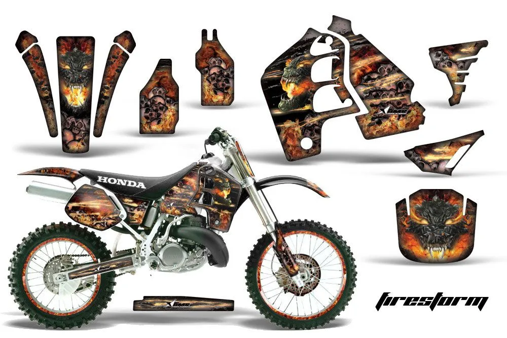 Honda CR500 Dirt Bike Graphic Kit - 1989-2001 Firestorm Black