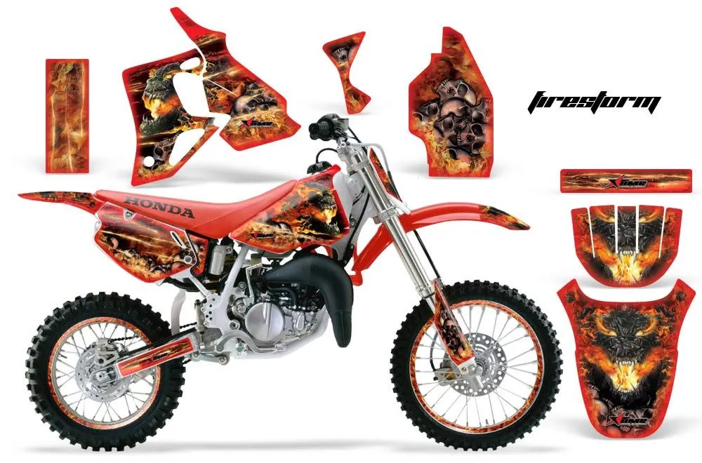 Honda CR80 Dirt Bike Graphic Kit - 1996-2002 Firestorm Red