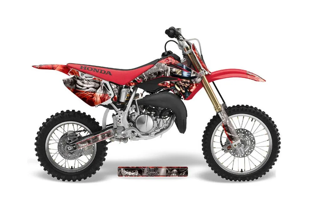 Honda CR80 Dirt Bike Graphic Kit - 1996-2002 Mad Hatter Red