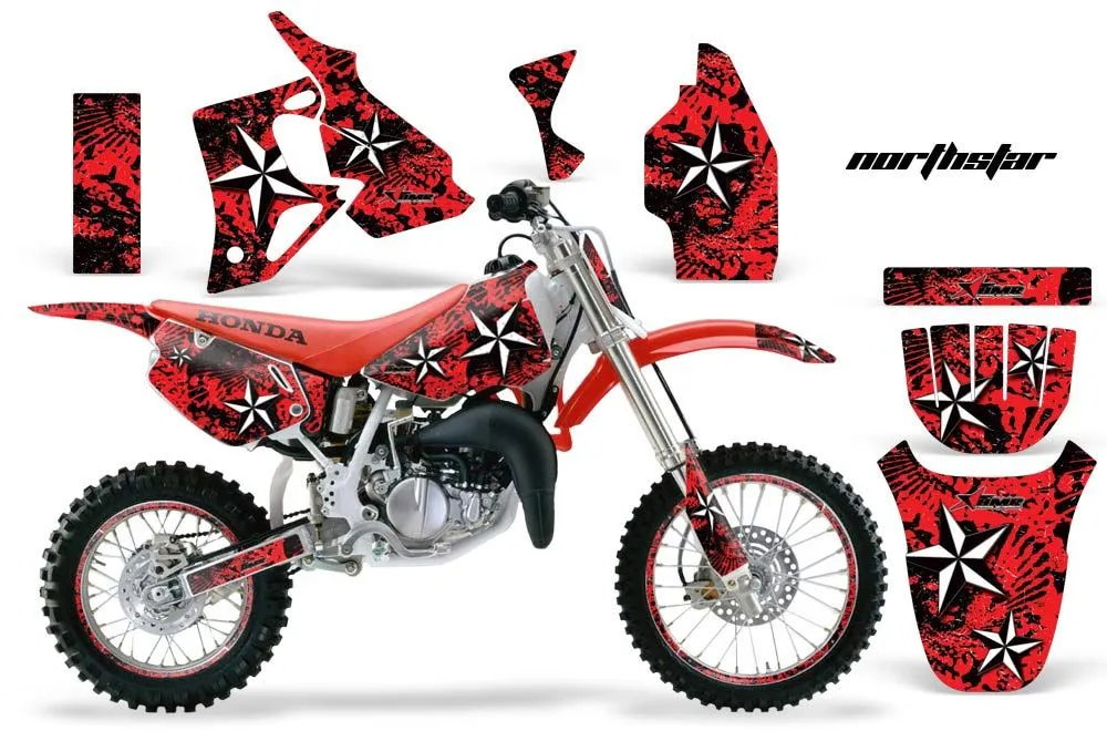 Honda CR80 Dirt Bike Graphic Kit - 1996-2002 North Star Red