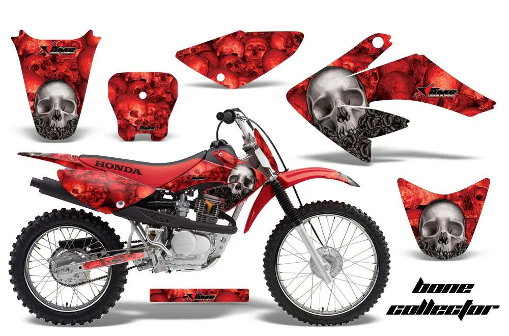 Honda CRF100 Dirt Bike Graphic Kit - 2004-2010 Bone Collector Red