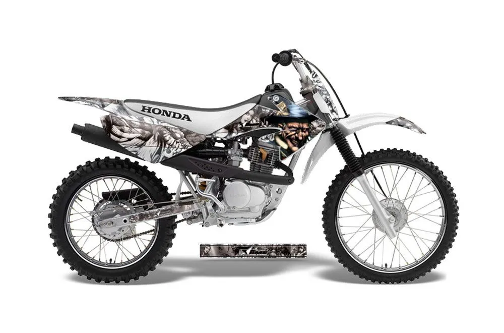 Honda CRF100 Dirt Bike Graphic Kit - 2004-2010 Mad Hatter White