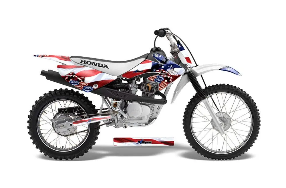Honda CRF100 Dirt Bike Graphic Kit - 2004-2010 Sin and Stripes