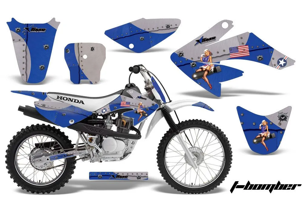 Honda CRF100 Dirt Bike Graphic Kit - 2004-2010 T Bomber Blue