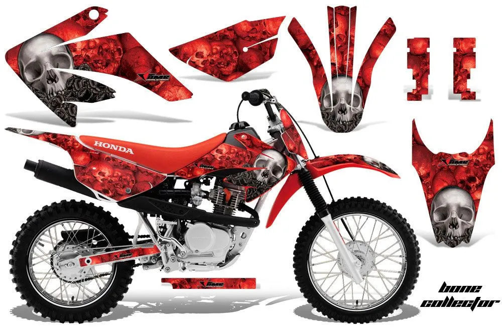Honda CRF100 Dirt Bike Graphic Kit - 2011-2016 Bone Collector Red