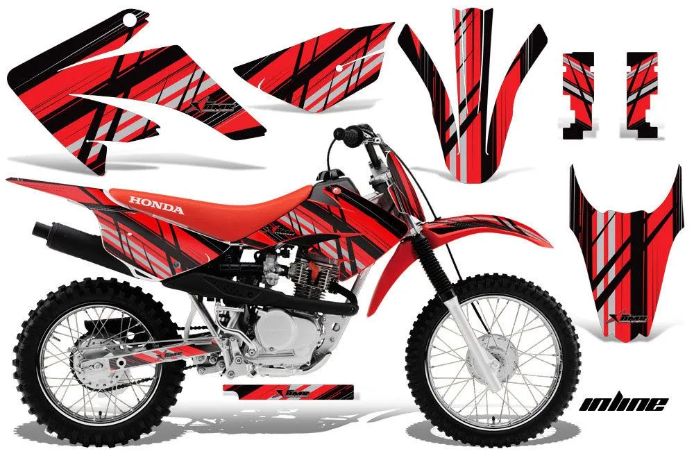 Honda CRF100 Dirt Bike Graphic Kit - 2011-2016 In Line Red