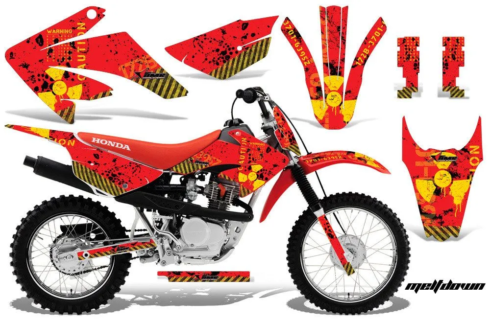 Honda CRF100 Dirt Bike Graphic Kit - 2011-2016 Meltdown Red