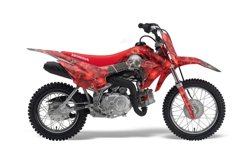 Honda CRF110 F Dirt Bike Graphic Kit - 2013-2018 Bone Collector Red