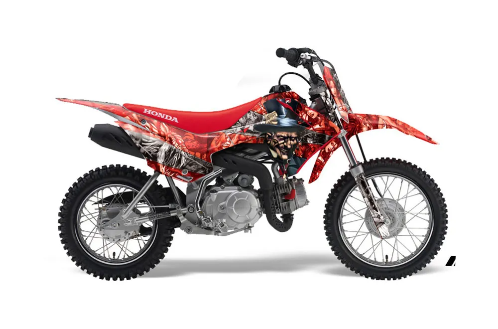 Honda CRF110 F Dirt Bike Graphic Kit - 2013-2018 Mad Hatter Red