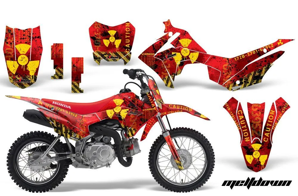 Honda CRF110 F Dirt Bike Graphic Kit - 2013-2018 Meltdown Red