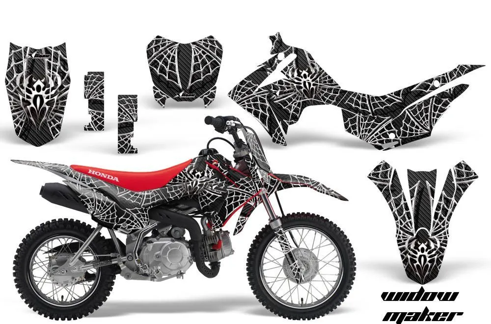 Honda CRF110 F Dirt Bike Graphic Kit - 2013-2018 Widow Maker Black