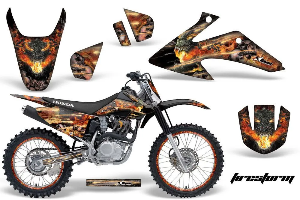 Honda CRF150 F Dirt Bike Graphic Kit - 2008-2014 Firestorm Black