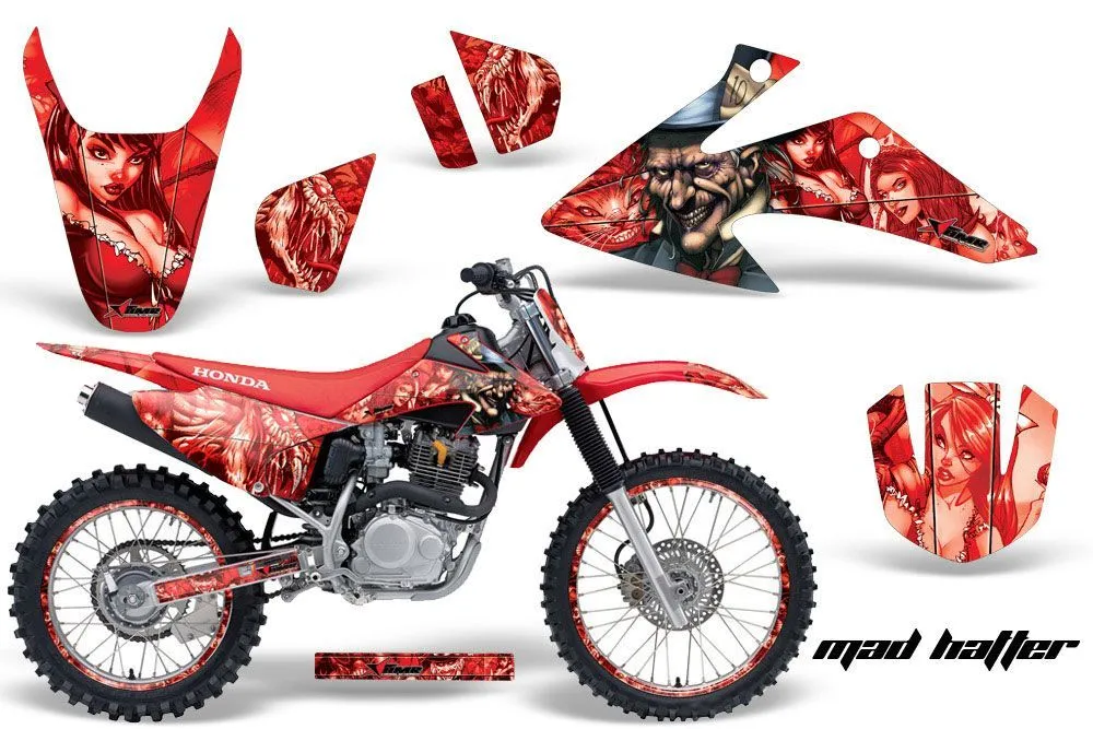 Honda CRF150 F Dirt Bike Graphic Kit - 2008-2014 Mad Hatter Red