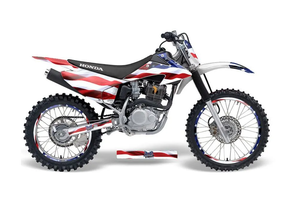 Honda CRF150 F Dirt Bike Graphic Kit - 2008-2014 Stars and Stripes Red White & Blue