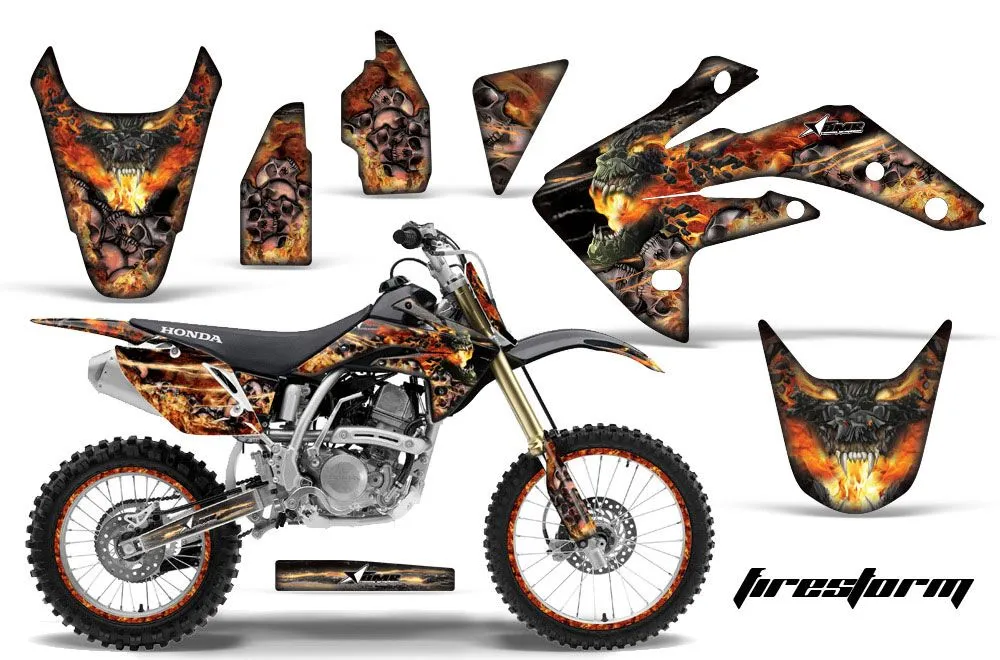 Honda CRF150 R Dirt Bike Graphic Kit - 2007-2016 Firestorm White
