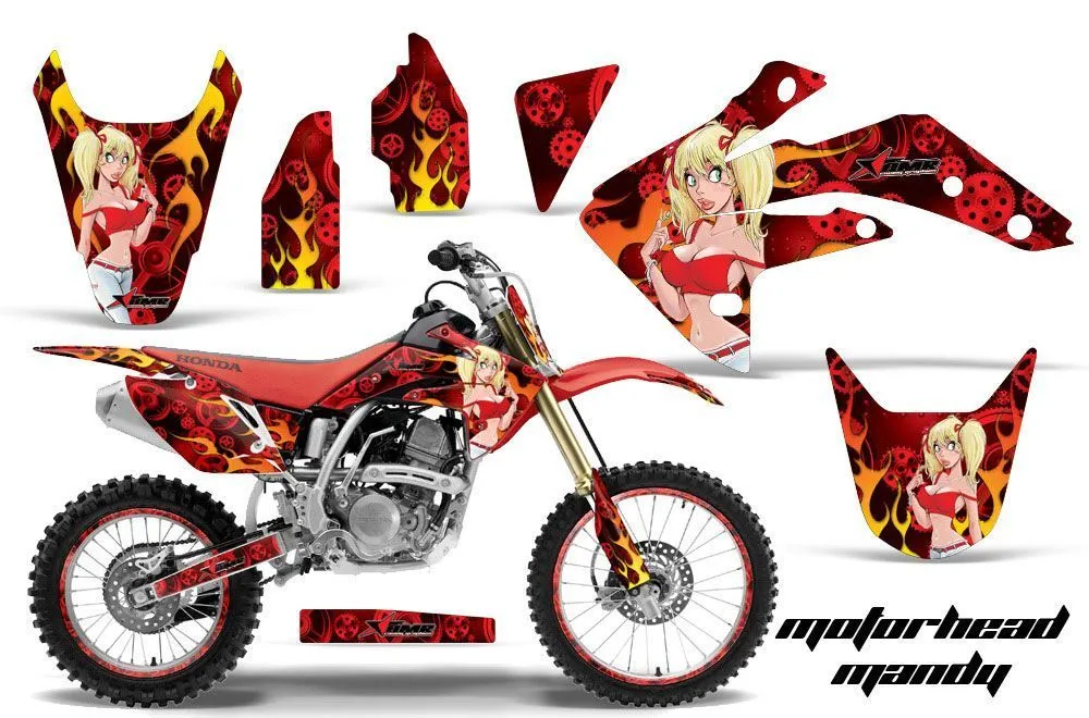 Honda CRF150 R Dirt Bike Graphic Kit - 2007-2016 Motorhead Mandy Red