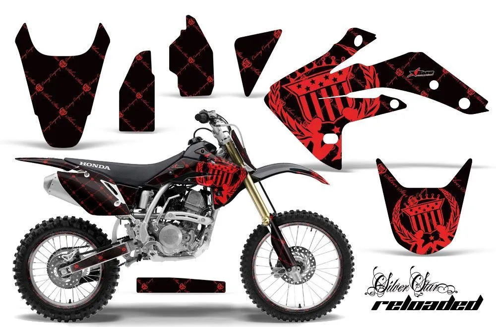 Honda CRF150 R Dirt Bike Graphic Kit - 2007-2016 Silver Star - Reloaded Red